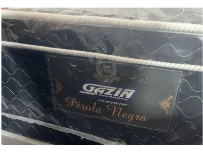 LOTE 002 - 01 colchão Gazin Mola Pérola Negra; 183 molas/m2; 2.0 mm; 120 kg/m2