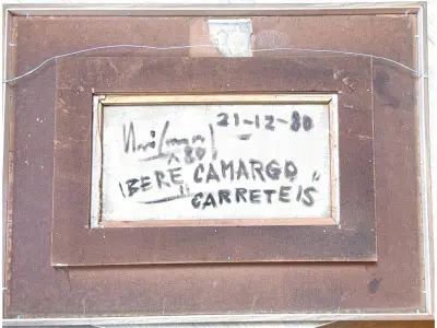 LOTE 003 - Iberê Camargo - Carretéis - 1980, Óleo sobre tela, 24 x 41 cm