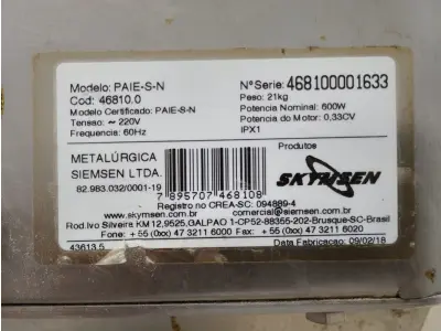 LOTE 000 - Processador de alimentos Skymsem