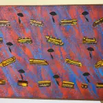 LOTE 1 - QUADRO PINTADO  ACRÍLICO SOBRE TELA DE EDUARDO VIEIRA DA CUNHA DIMENÇÕES DE 100 X 130