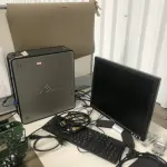 LOTE 305 - Antenas, cpu, modem, equipamento de teste, lupa, monitor teclado, mouse, exaustor