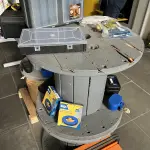 LOTE 036 - Lote com caixa multi uso, e tapete plastico, caixas de ferramentas, trena 20m, 