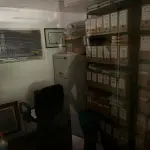LOTE 006 - prateleira de aço e arquivo de aço 4 gavetas