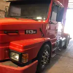 LOTE 076 - "CAMINHÃO SCANIA T113H 4X2, ANO 1997/1998, VERMELHO, PLACAS IHA8958