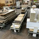 LOTE 034 - Lote de placas de MDF e MDP e corrugados (retalhos e placas)