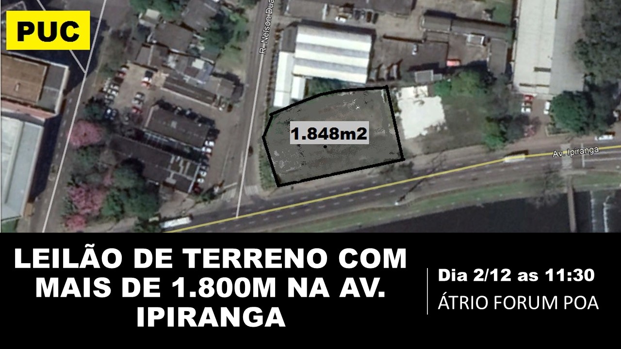Leilão ótimo terreno na Avenida Ipiranga
