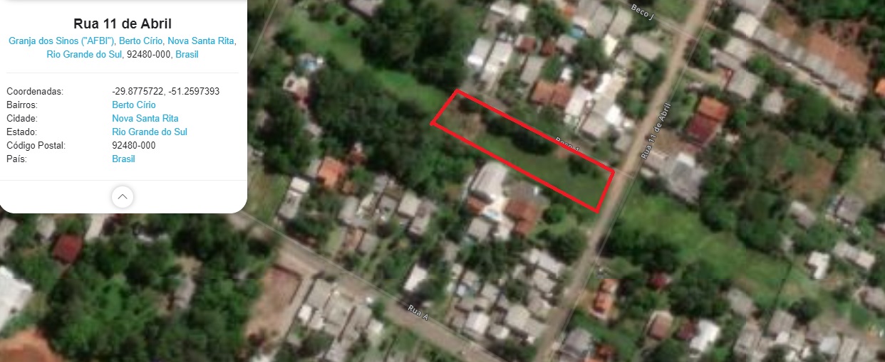 Leilão de terreno em Nova Santa Rita