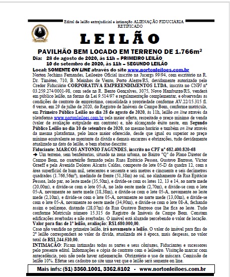 L E I L Ã O PAVILHÃO BEM LOCADO EM TERRENO DE 1.766m2